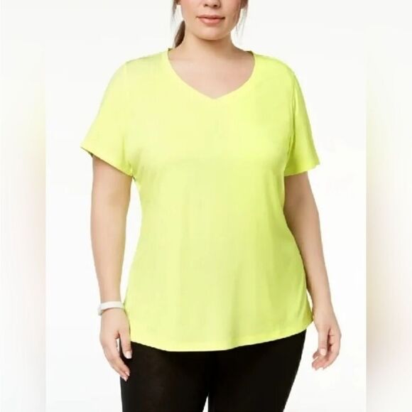 ID Ideology Women's Plus Size Rapidry V-Neck Performance T-Shirt barbell 4X - Picture 1 of 7